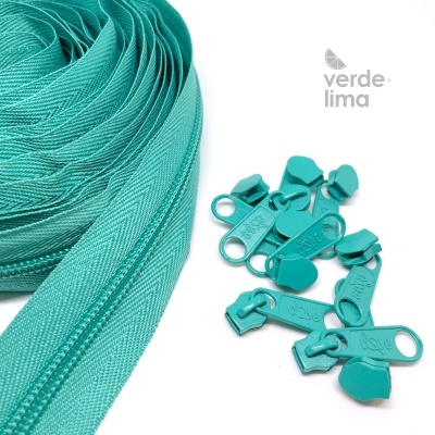 Fecho zipper malha 5 - Pack de 5 metros com 10 cursores