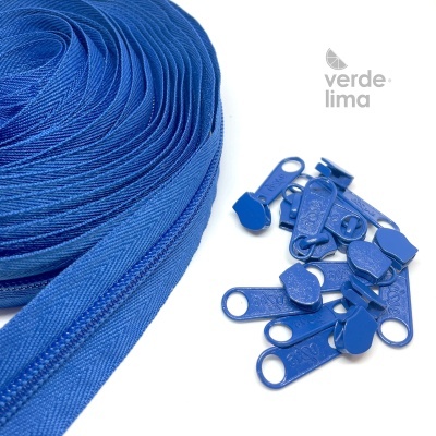 Fecho zipper malha 5 - Pack de 5 metros com 10 cursores