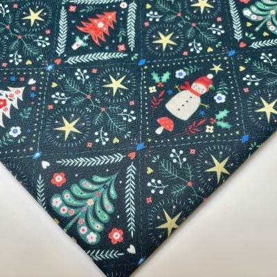 Retalho 97x110 - Tecido de Algodão - Nordic noel - Geométrico