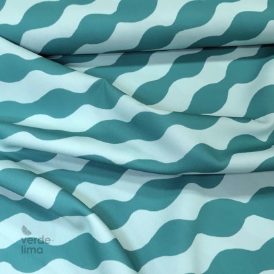 Minimate Impermeável - Ondas menta e azul água