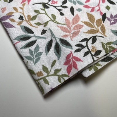 Retalho 11x150cm - Tecido de Algodão - Folhagem colorida