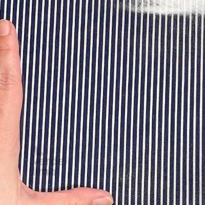 Tecido Plastificado - Riscas Azul Royal