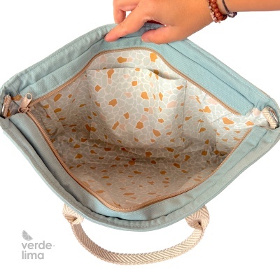 Mala de portátil - Canvas azul claro