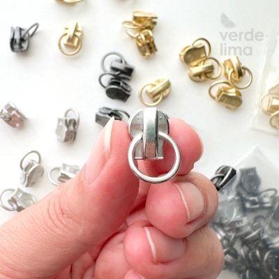 Cursores de fecho zipper malha 3 com argola
