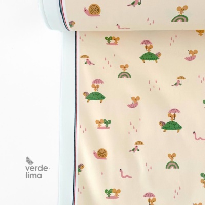 Tecido raincoat - Ratinhos na chuva