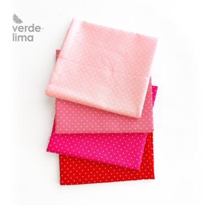 Pack de retalhos - Pintas tons cherry