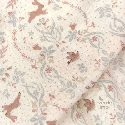Musselina - Coelhos e passarinhos