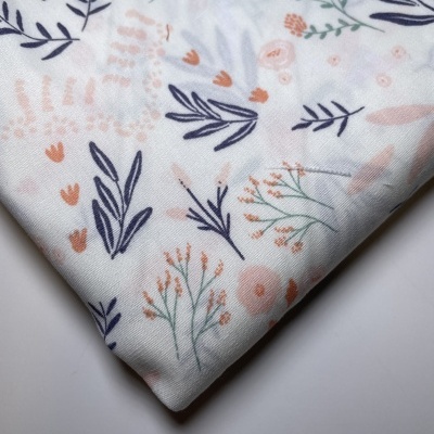 Retalho 82x145cm - Tecido de Algodão - Birth flowers