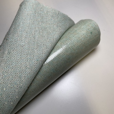 Retalho 51x122cm - Linho alentejano com brilho - Verde menta (plastificado)