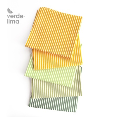 Pack de retalhos - Riscas tons primavera