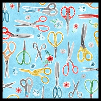 Tecido de Algodão - A stitch in time - Scissors