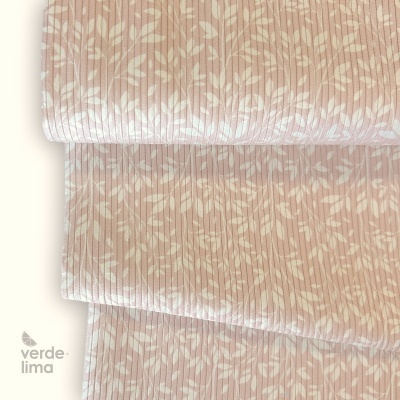 Bombazine estampada  - Floral rosa nude