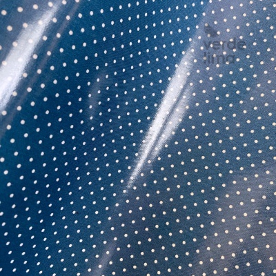 Tecido Plastificado - Pintas Azul Indigo
