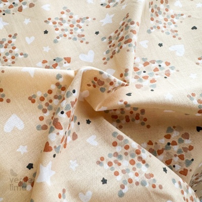 Tecido de Algodão - Bons Sonhos - Corações e estrelas