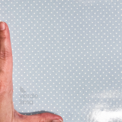 Tecido Plastificado - Pintas Azul Claro
