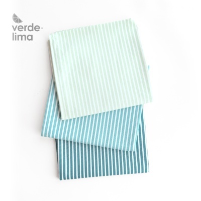 Pack de retalhos - Riscas tons oceano