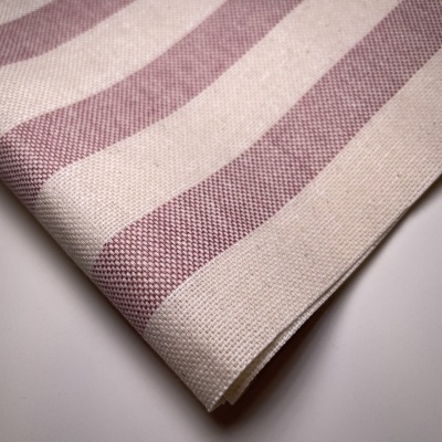 Retalho 20x140cm - Linho Alentejano com riscas - Resinado - Rosa Velho