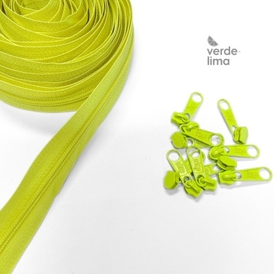 Fecho zipper malha 3 - Pack de 5 metros com 10 cursores