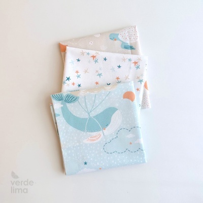 Pack de retalhos - Cloudy whale