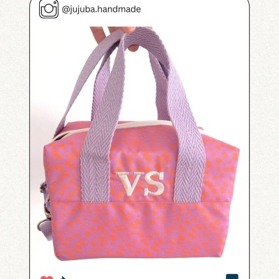 Nylon Impermeável - Salpicos laranja e lilás