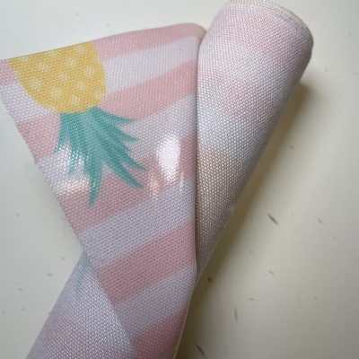 Retalho 30x128cm - Tecido Plastificado - Ananases e riscas