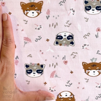 Tecido de algodão - Sweet Forest - Heads pink