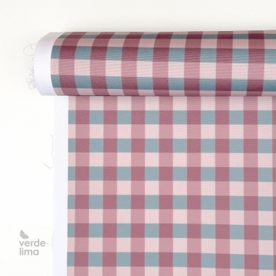 Nylon Impermeável - Xadrez azul e malva (novo tom)