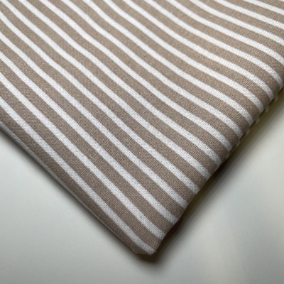 Retalho 33x150cm - Tecido de Algodão - Riscas - Stripes - Areia
