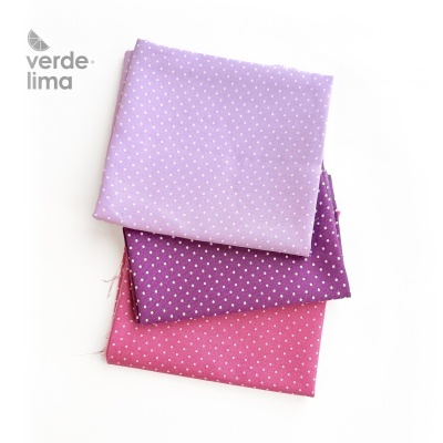 Pack de retalhos - Pintas tons beringela