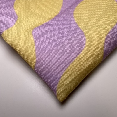 Retalho 37x150cm - Minimate resistente à água - Ondas lilás e amarelo