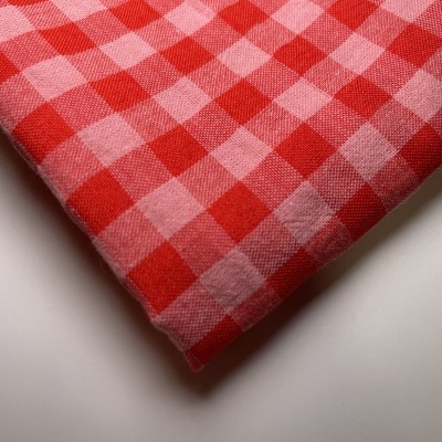 Retalho 54x145cm - Tecido Vichy - Gingham Little Vermelho e Rosa