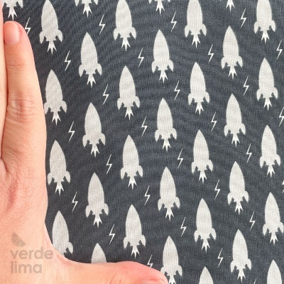 Retalho 60x150cm -Space Rocket - Blue rocket