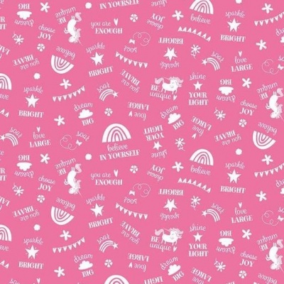 Retalho 50x110cm - Unicorn Kingdom - Be You Hot Pink