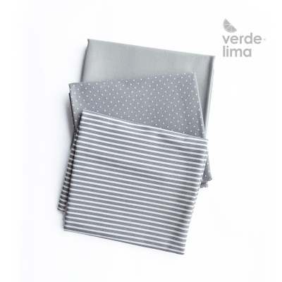 Pack de retalhos - Básicos de algodão - Cinzento Médio