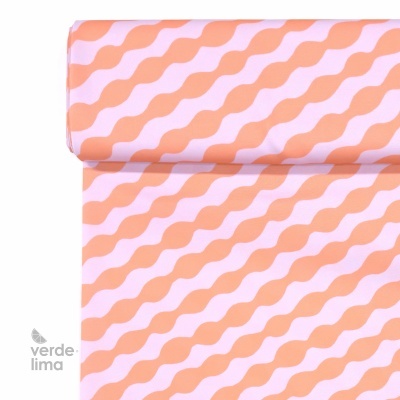 Minimate Impermeável - Ondas salmão e lilás