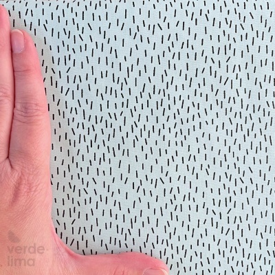 Retalho 60x150cm - Galinhas com pintinhas - chuvisco azul