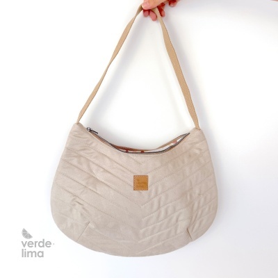 Bolsa meia lua - camurça areia