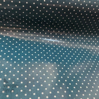 Tecido Plastificado - Pintas Azul Petróleo