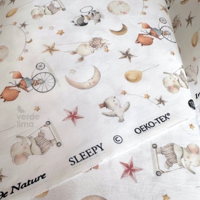 Tecido de Algodão - Estampado digital - Sleepy