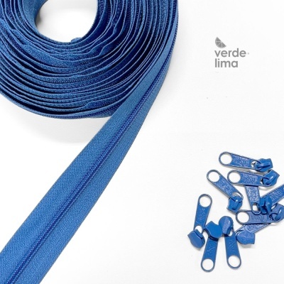 Fecho zipper malha 3 - Pack de 5 metros com 10 cursores