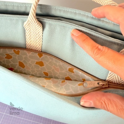 Mala de portátil - Canvas azul claro