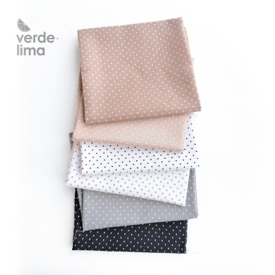 Pack de retalhos - Pintas tons neutros