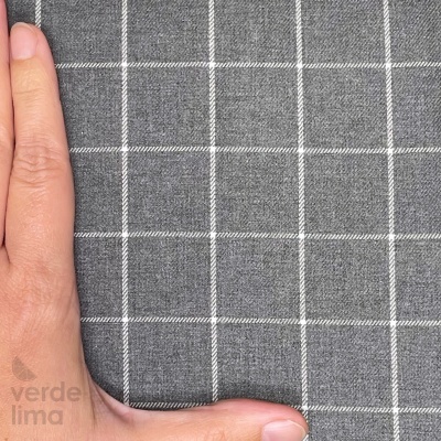 Vaiela Tartan Cinzento - Tecido reciclado
