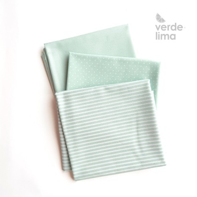 Pack de retalhos - Básicos de algodão - Verde Menta