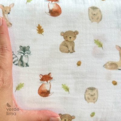 Musselina - Estampado digital - Forest animals