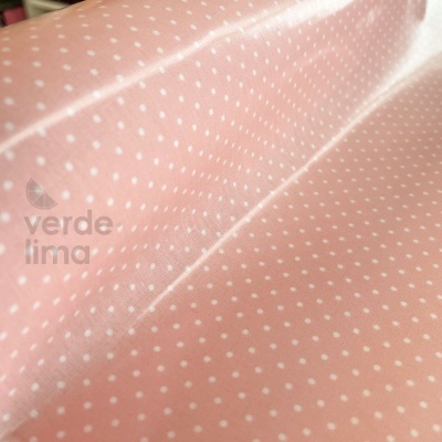 Tecido Plastificado - Pintas Rosa velho