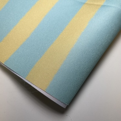 Retalho 25x150cm - Nylon Impermeável - Riscas Verde Menta e Amarelo