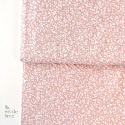 Tecido de Algodão - Floral com flores brancas