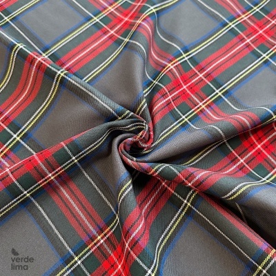 Tecido Tartan - Cinzento