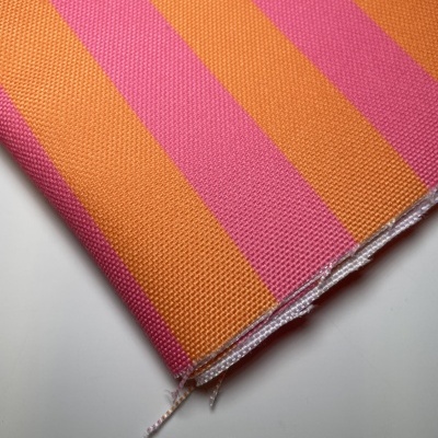 Retalho 22x150cm - Tecido panamá resistente à água - Riscas rosa e laranja
